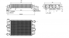 Теплообменник битермический для котла Ferroli Domiproject C24D, F24D, FerEasy C24D, F24D - 39837660, 39841310, 902613760 (аналог)