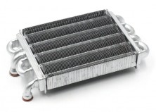 Теплообменник битермический для котла Ferroli Domiproject C24D, F24D, FerEasy C24D, F24D - 39837660, 39841310, 902613760 (аналог)